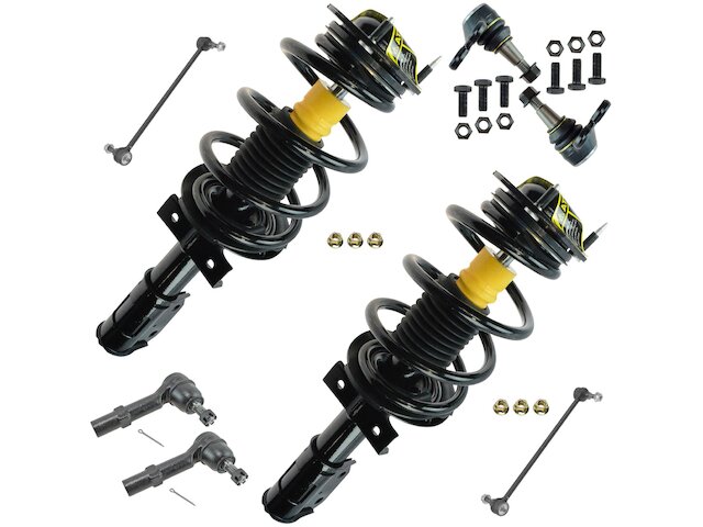 TRQ Strut Coil Spring Ball Joint Tie Rod Kit