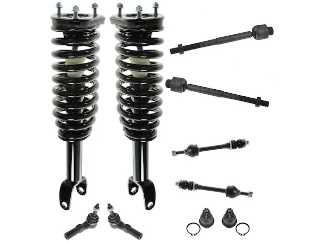 TRQ Strut Coil Spring Ball Joint Tie Rod Kit