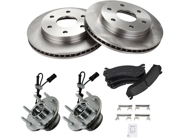 TRQ Brake Pad and Rotor and Wheel Hub Kit